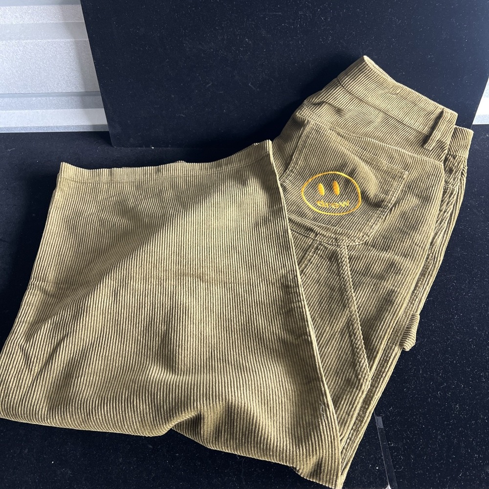 Drew House Ultra Wide Leg corduroy carpenter pant Olive Size 36 …b36